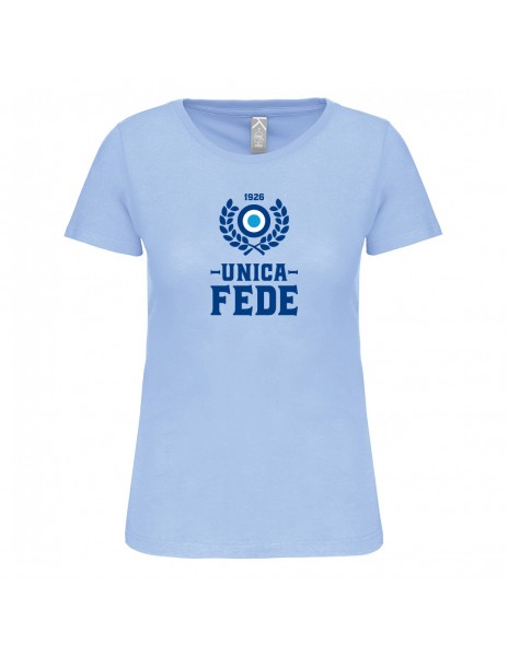 T-shirt azzurra donna unica fede