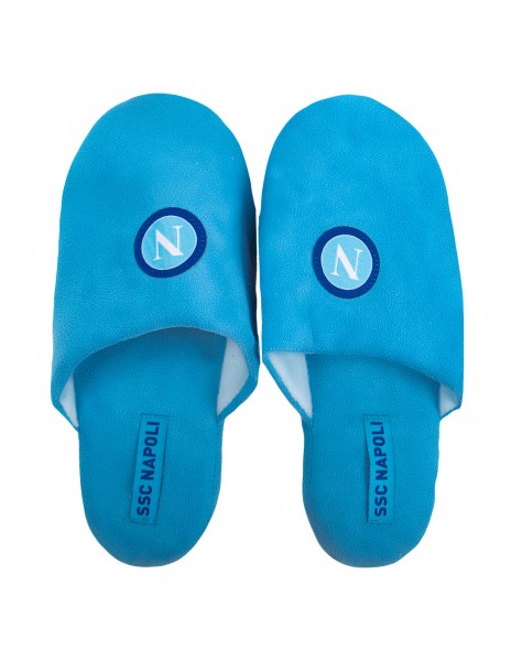 ssc napoli men's blue slippers with logo