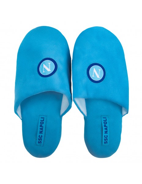 ssc napoli men's blue slippers with logo