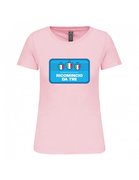 T-shirt rosa donna ricomincio da tre