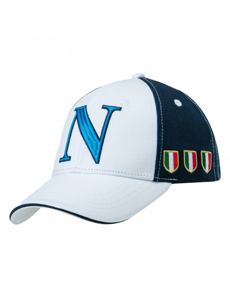 ssc napoli two-tone white/blue cap...