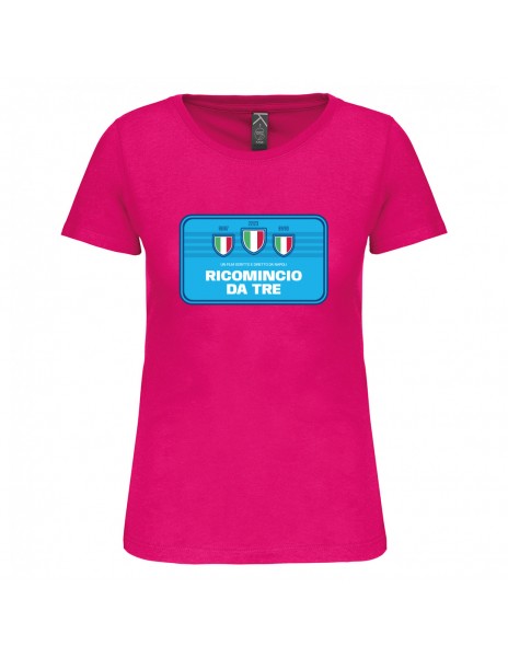 T-shirt fuchsia donna ricomincio da tre