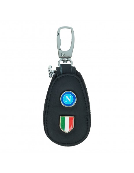 scudetto round leather keychain with...