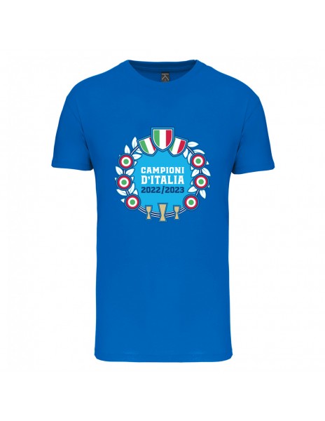 T-shirt azzurra royal bambino campioni