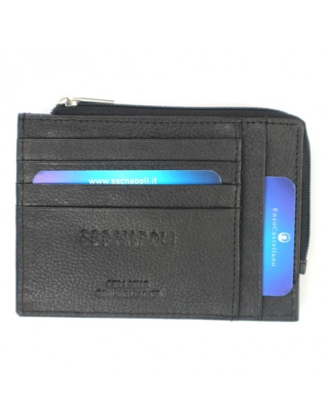 LEATHER BLACK WALLET SSC NAPOLI