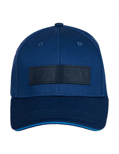 cappello baseball patch pelle blu ssc...