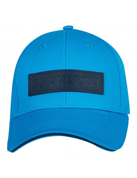 cappello baseball patch pelle azzurro...