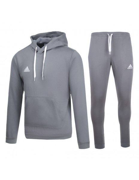 tuta felpata con cappuccio adidas grigia