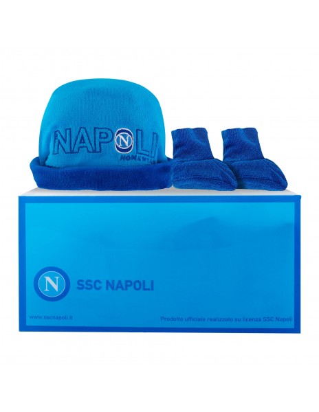 SSC Napoli light blue baby hat and...