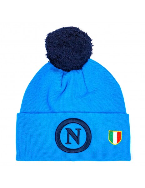 SSC Napoli light blue pom pom hat