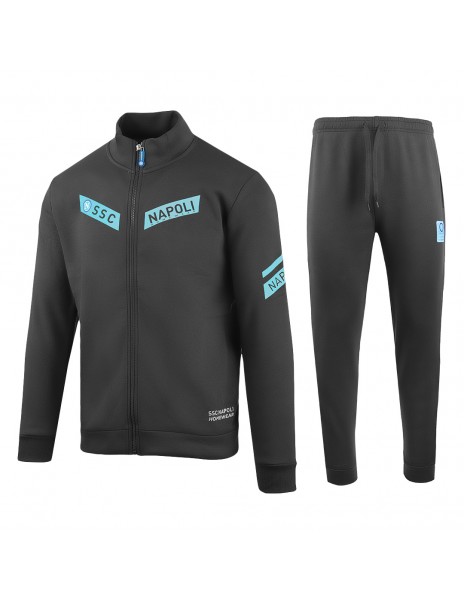 tuta full zip homewear nera ssc napoli 