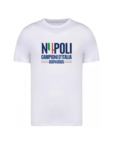 T-Shirt Napoli Campione 2025 Bianca