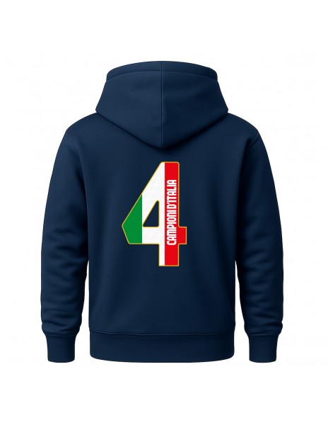Felpa Cappuccio Campioni 4 Blu 2025