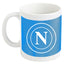 Tazza in Ceramica Interno Bianco con Logo Bianco su Fondo Celeste Napoli