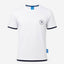 T-shirt estiva bianca con scritta ssc napoli blu